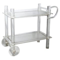 Lucite Bar Cart, Removable Gallery, Lucite