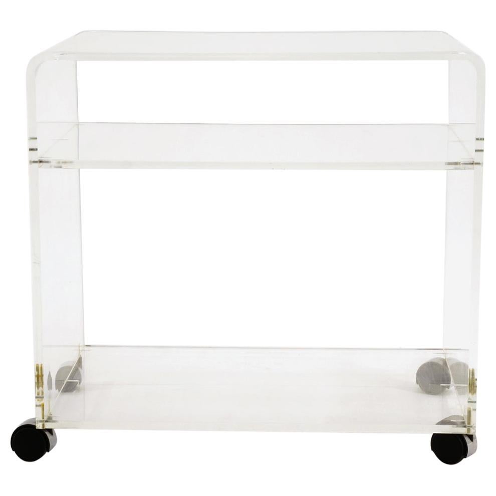 Lucite Bar / Serving Cart on Chrome Casters, 1970s at 1stDibs