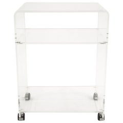 Lucite Bar / Serving Cart on Chrome Casters, 1970s