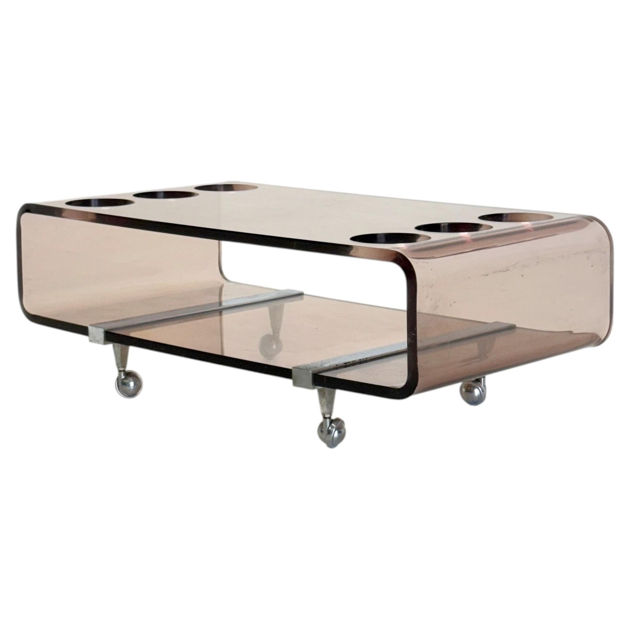 Barwagen aus Lucite von Michel Dumas für Roche Bobois