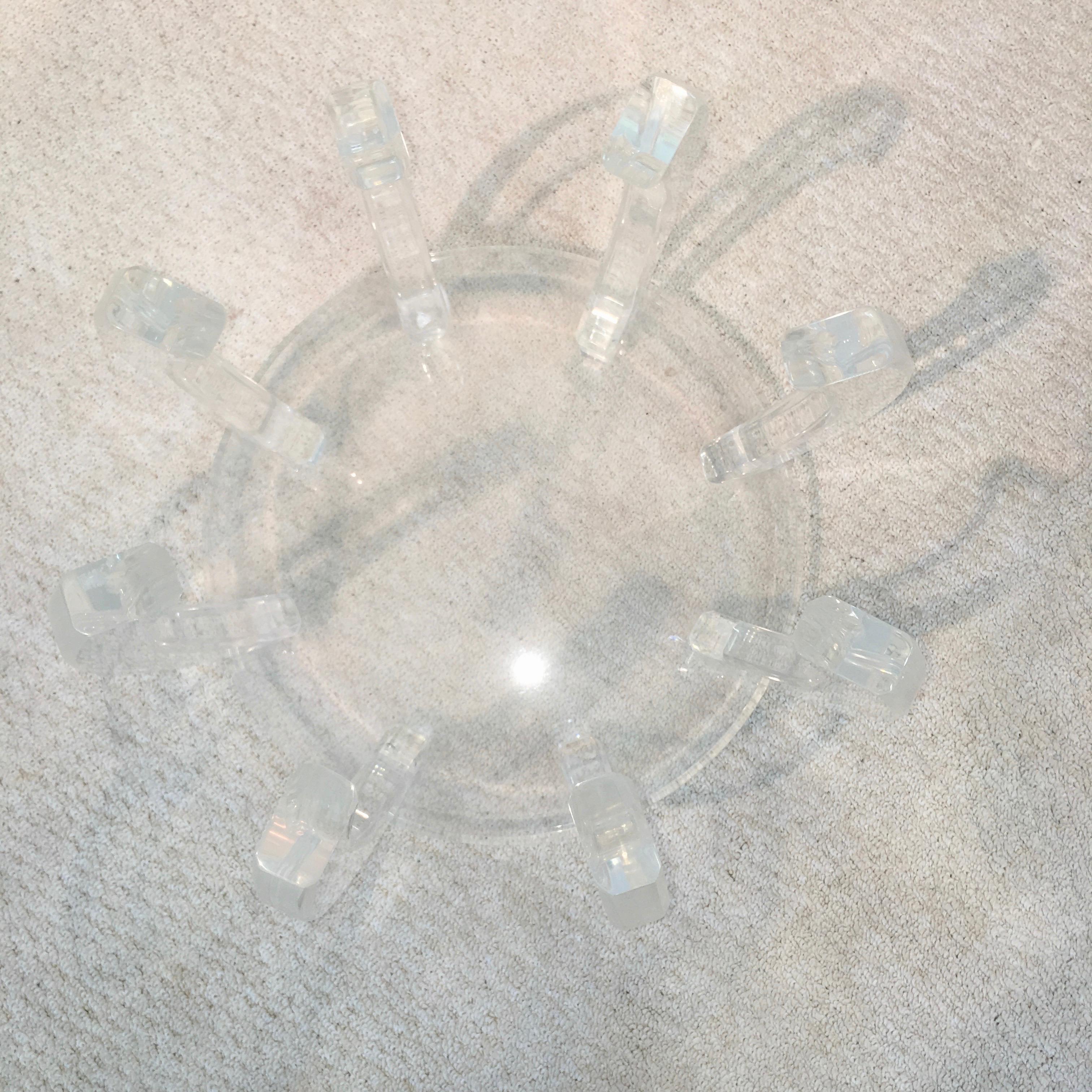 round lucite coffee table