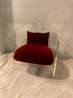 Lucite Barrel Chair By Pace