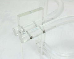 Lucite Basis Runde Glasplatte Mid-Century Modern Gueridon Occasional Esstisch