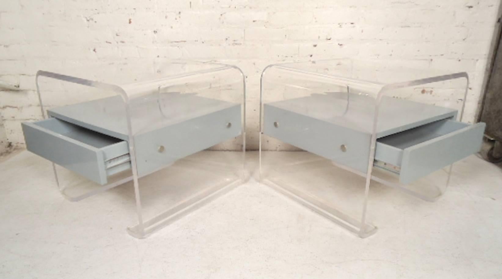 Mid-Century Modern Lucite Bedside Tables