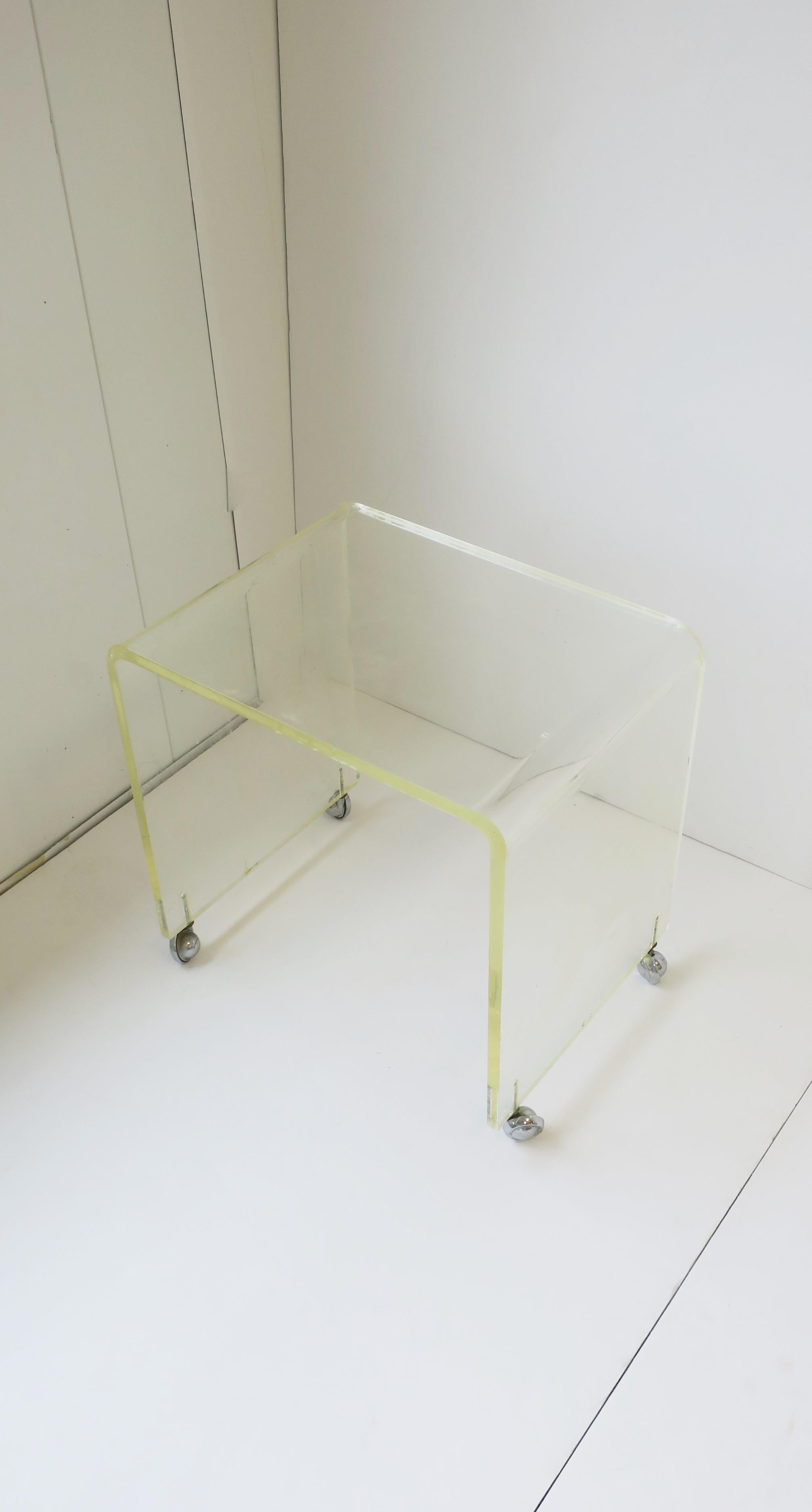 American Modern Lucite Bench or Side Table
