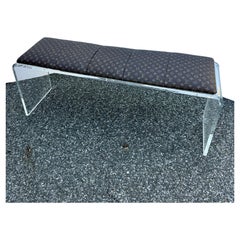 Lucite Bench Upholstered in Louis Vuitton Monogram Fabric