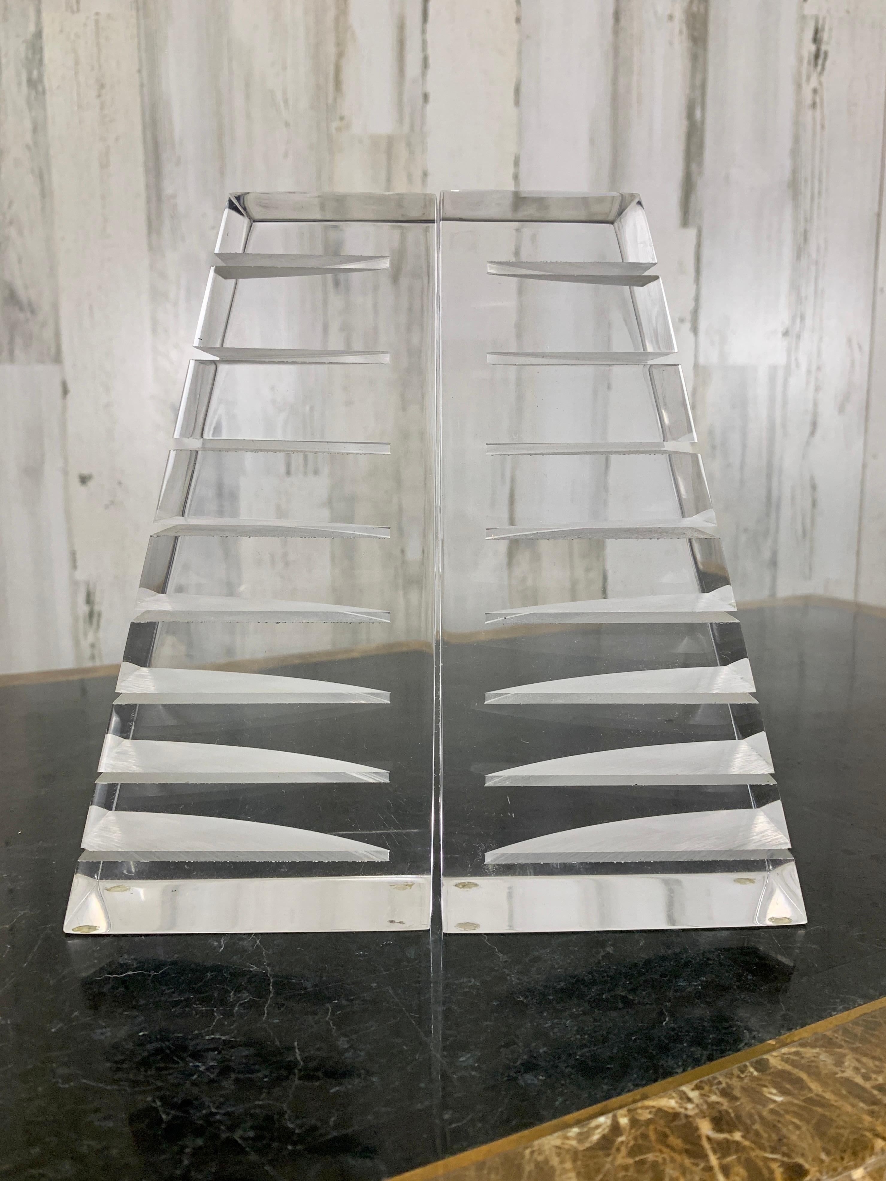 Machine-Made Lucite Bookends by Herb Ritts for Astrolite
