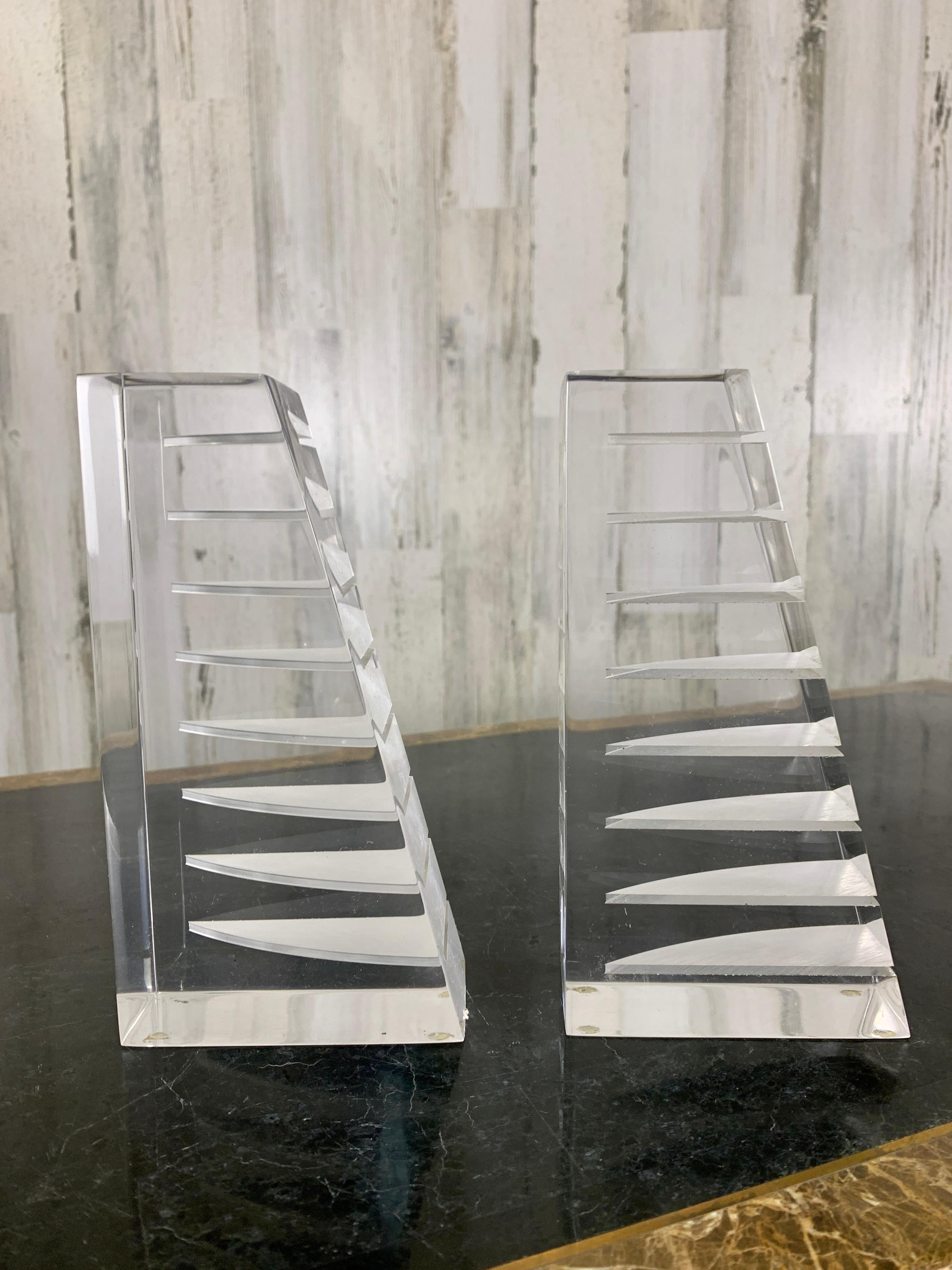 Lucite Bookends by Herb Ritts for Astrolite 1