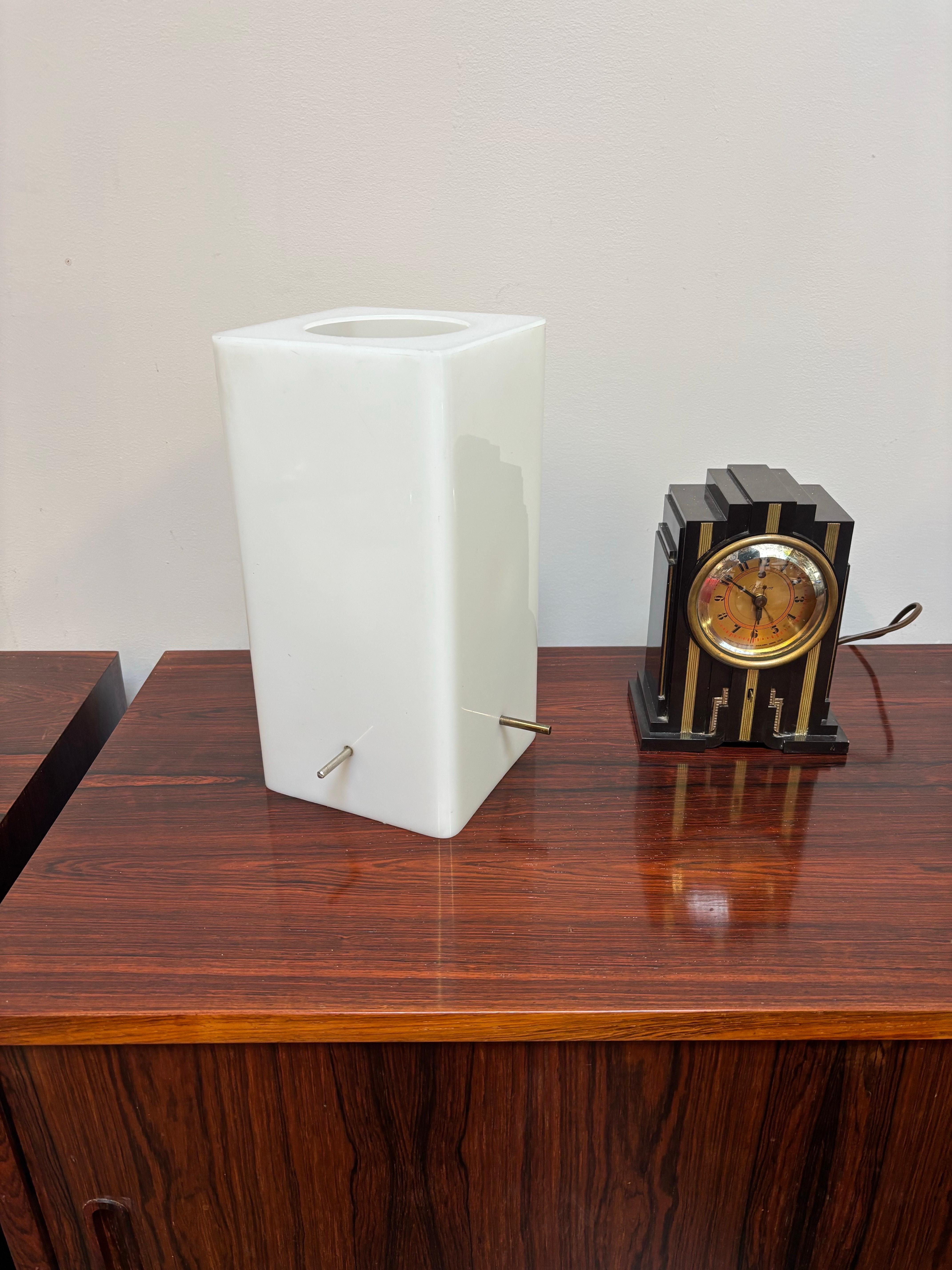 Metal Lucite Box Table Lamp in the Style of Paul Mayen for Habitat For Sale