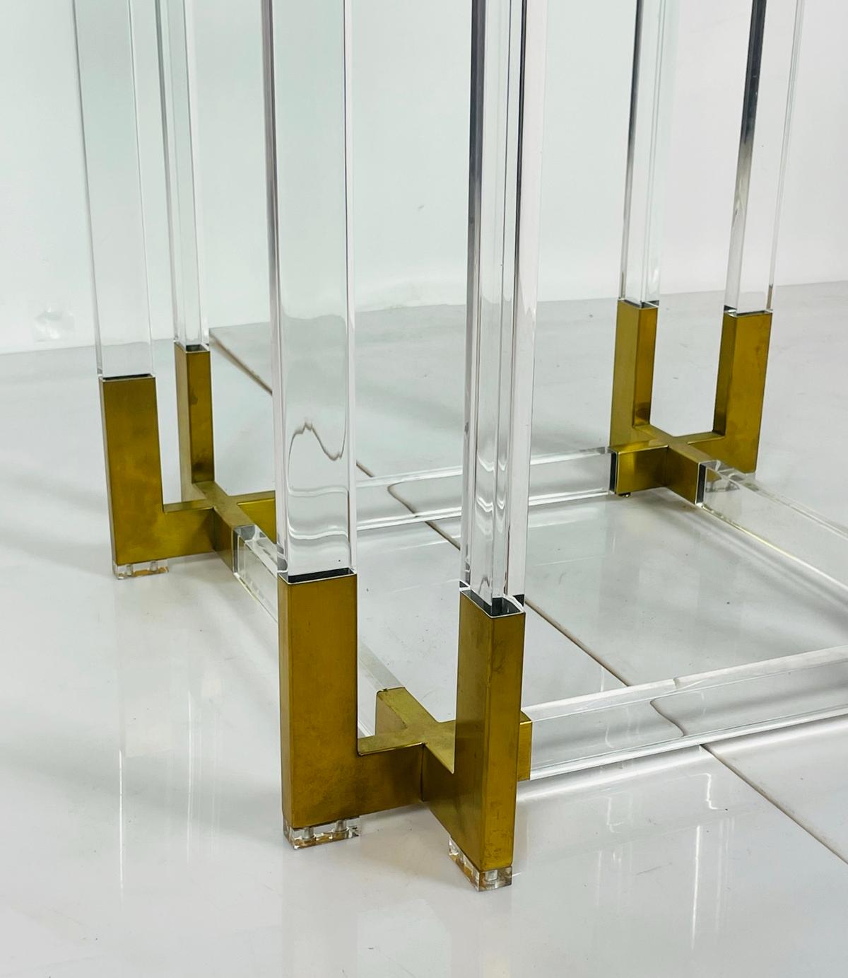 Lucite & Brass Dining Table by Charles Hollis Jones, Usa 1960s For Sale 2