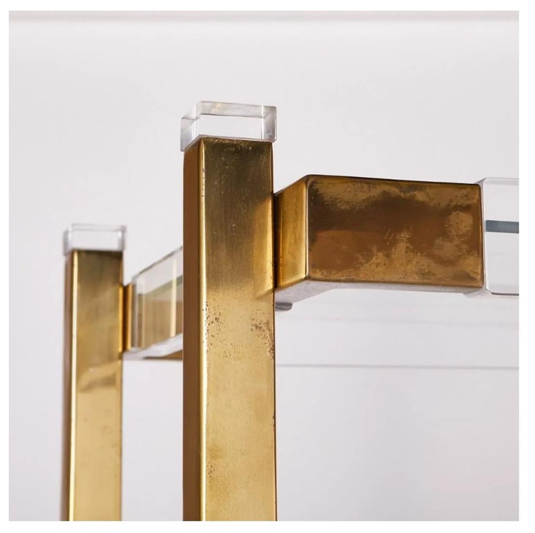 acrylic and gold shelves