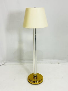 Lucite & Brass Floor Lamp by Charles Hollis Jones, Signed.