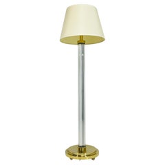 Lucite & Brass Floor Lamp by Charles Hollis Jones, Signed.