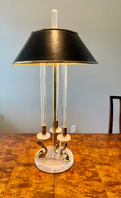 Lucite & Brass Koi Lamp
