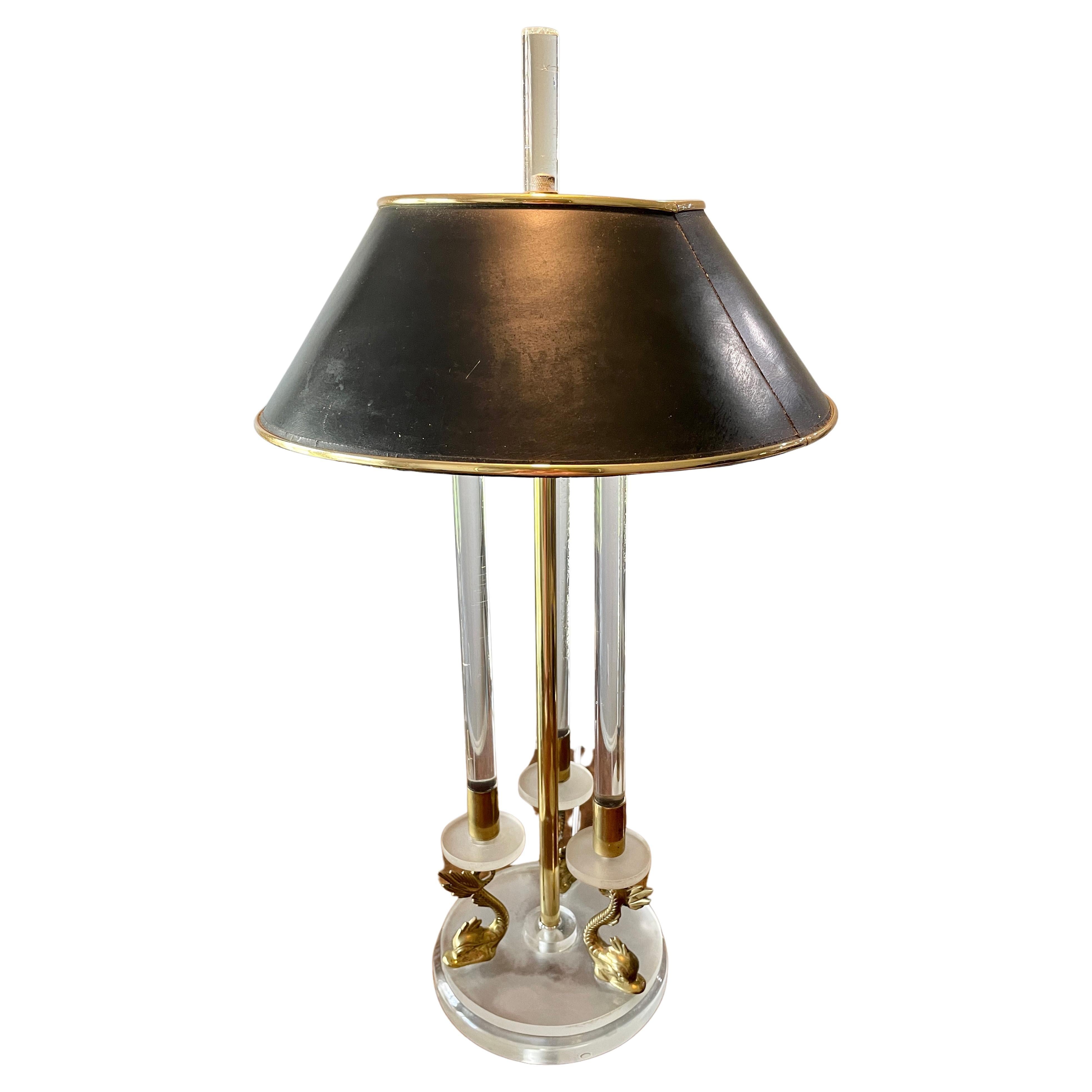 Lucite & Brass Koi Lamp