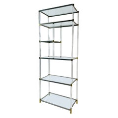 Lucite, Brass & Nickel Etagere by Charles Hollis Jones, Metric Collection