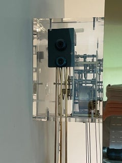 Lucite & Brass Wall Clock George Nelson for Howard Miller