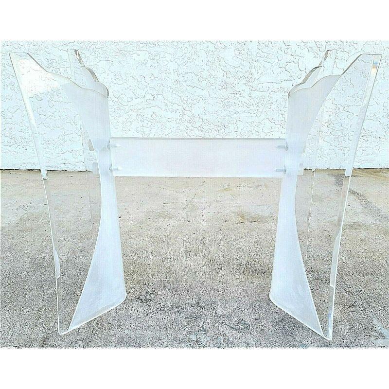 Unknown Lucite Butterfly Console Table Base For Sale