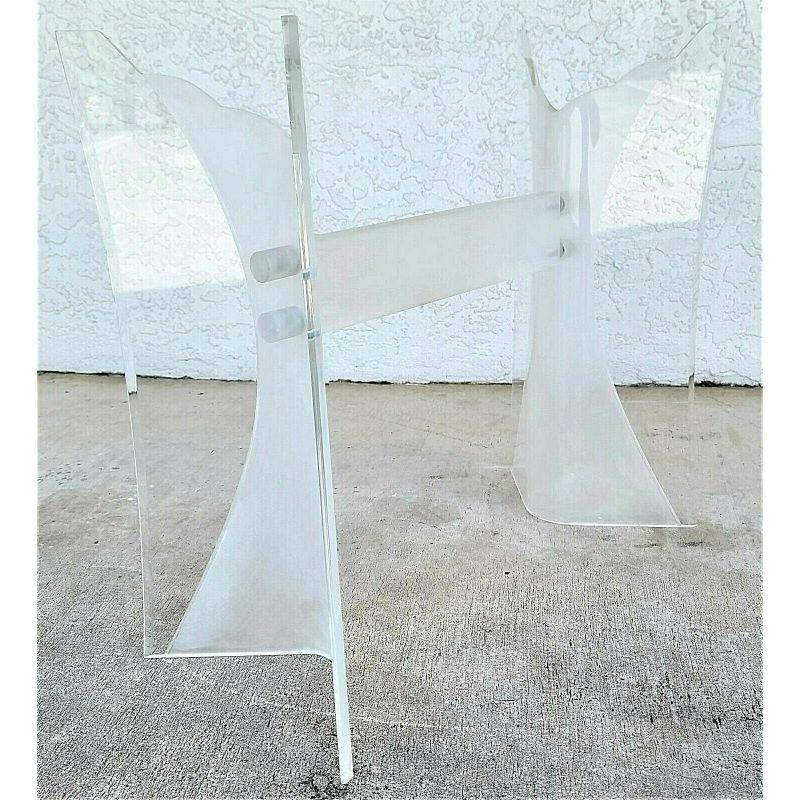 Lucite Butterfly Console Table Base In Good Condition For Sale In Lake Worth, FL