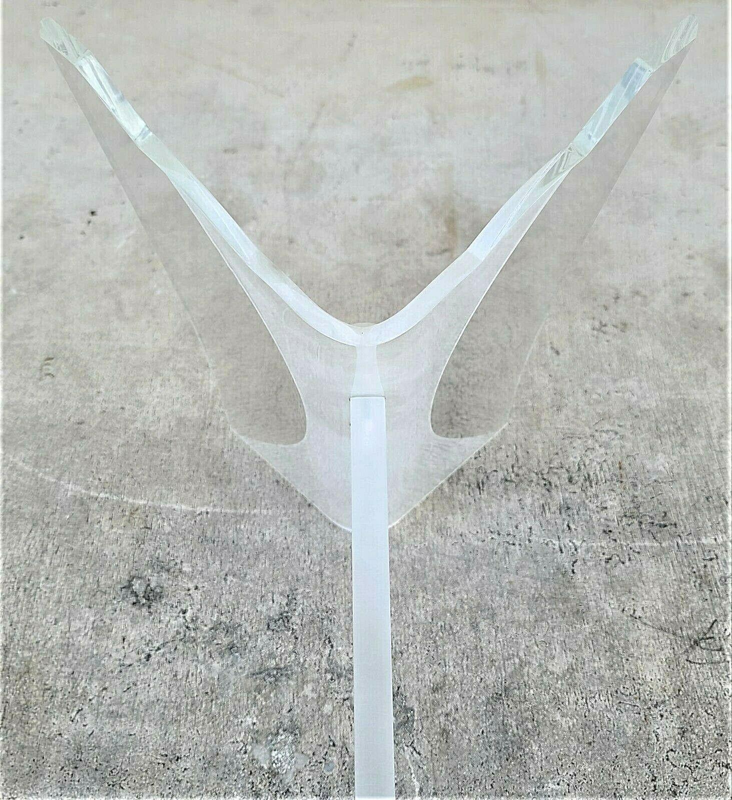 20th Century Lucite Butterfly Console Table Base For Sale