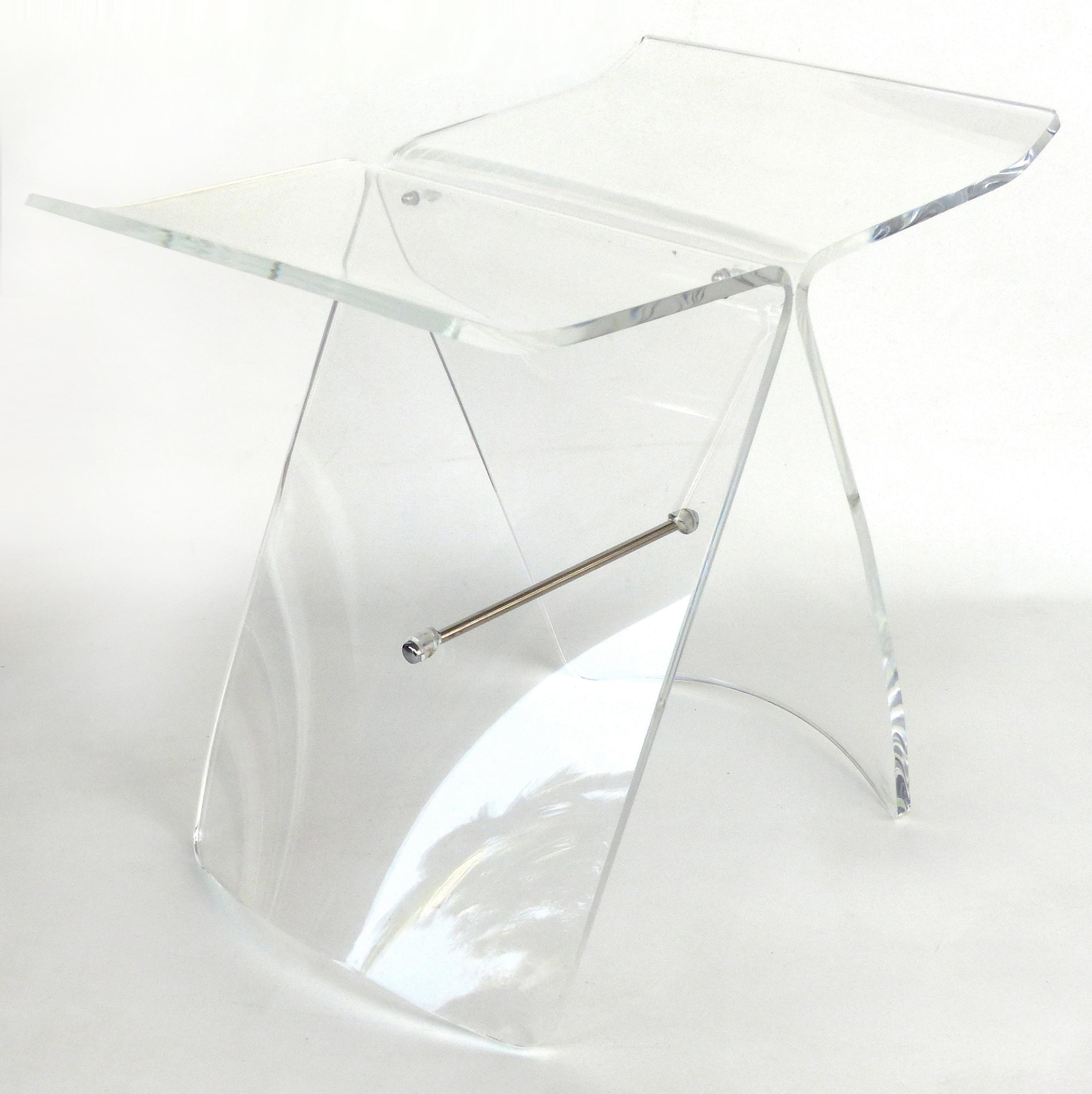 Lucite Butterfly Stool after Original by Sori Yanagi in Bentwood 3