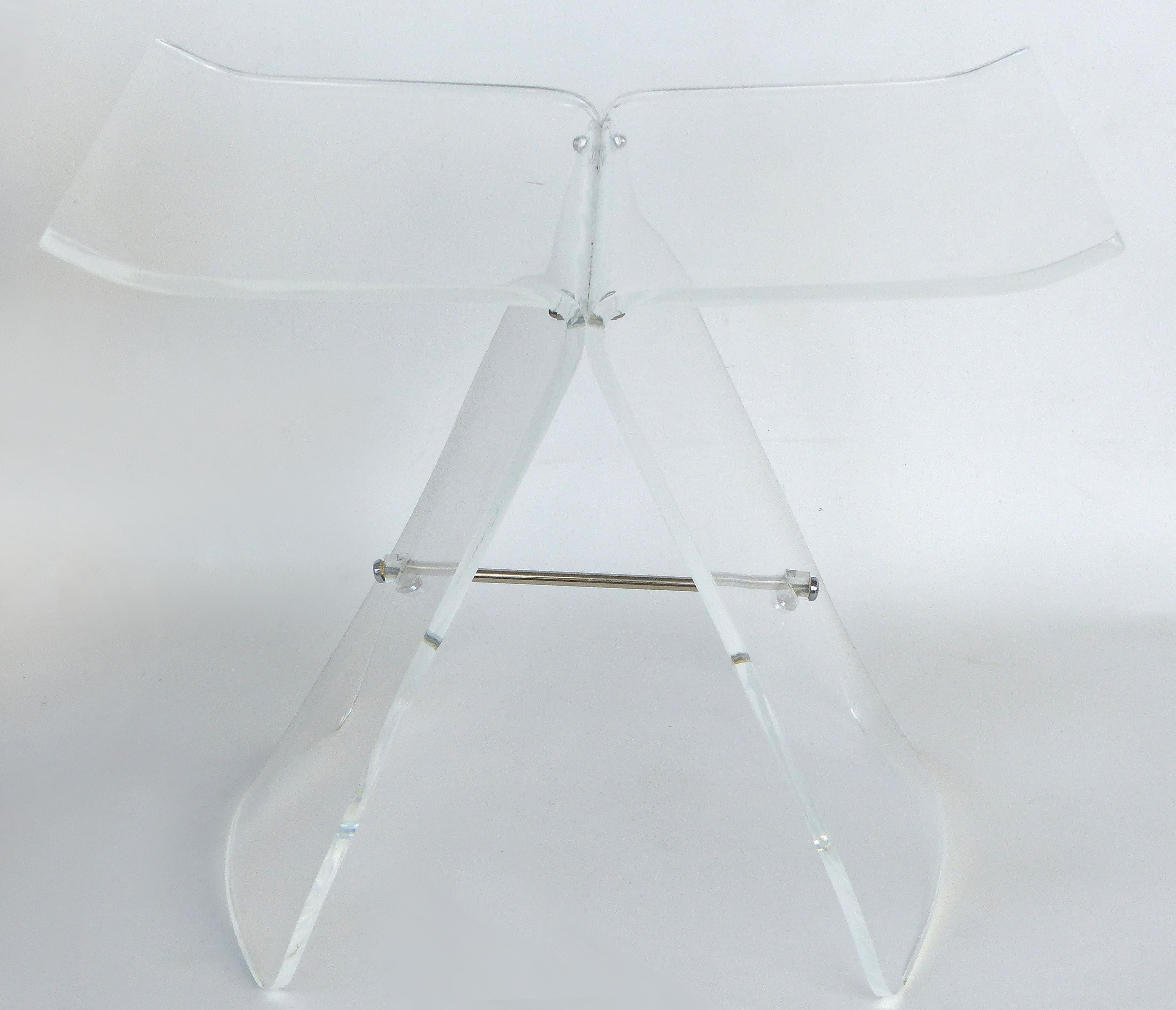 Mid-Century Modern Lucite Butterfly Stool after Original by Sori Yanagi in Bentwood