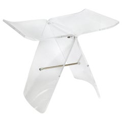 Lucite Butterfly Stool after Original by Sori Yanagi in Bentwood