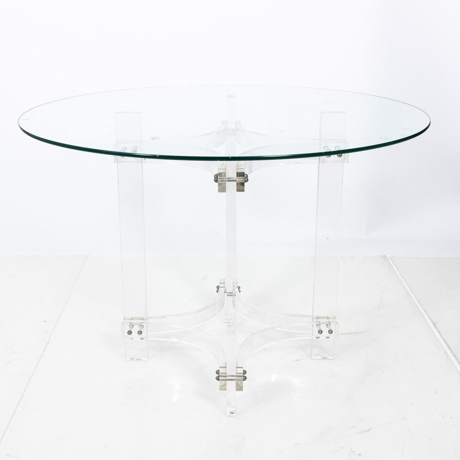 Lucite Center Table with Glass Top 2