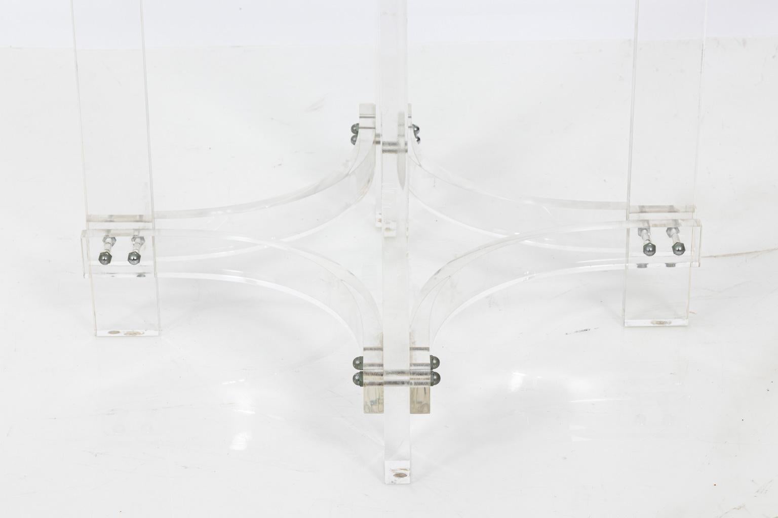 Lucite Center Table with Glass Top 3