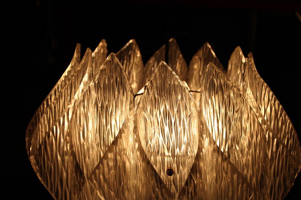 Lucite chandelier with illuminated rods, Italy 1970s Flower For Sale 8
