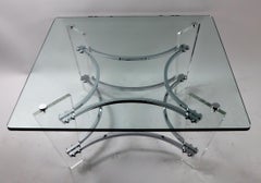 Lucite Chrome and Glass Coffee Table by Charles Hollis Jones