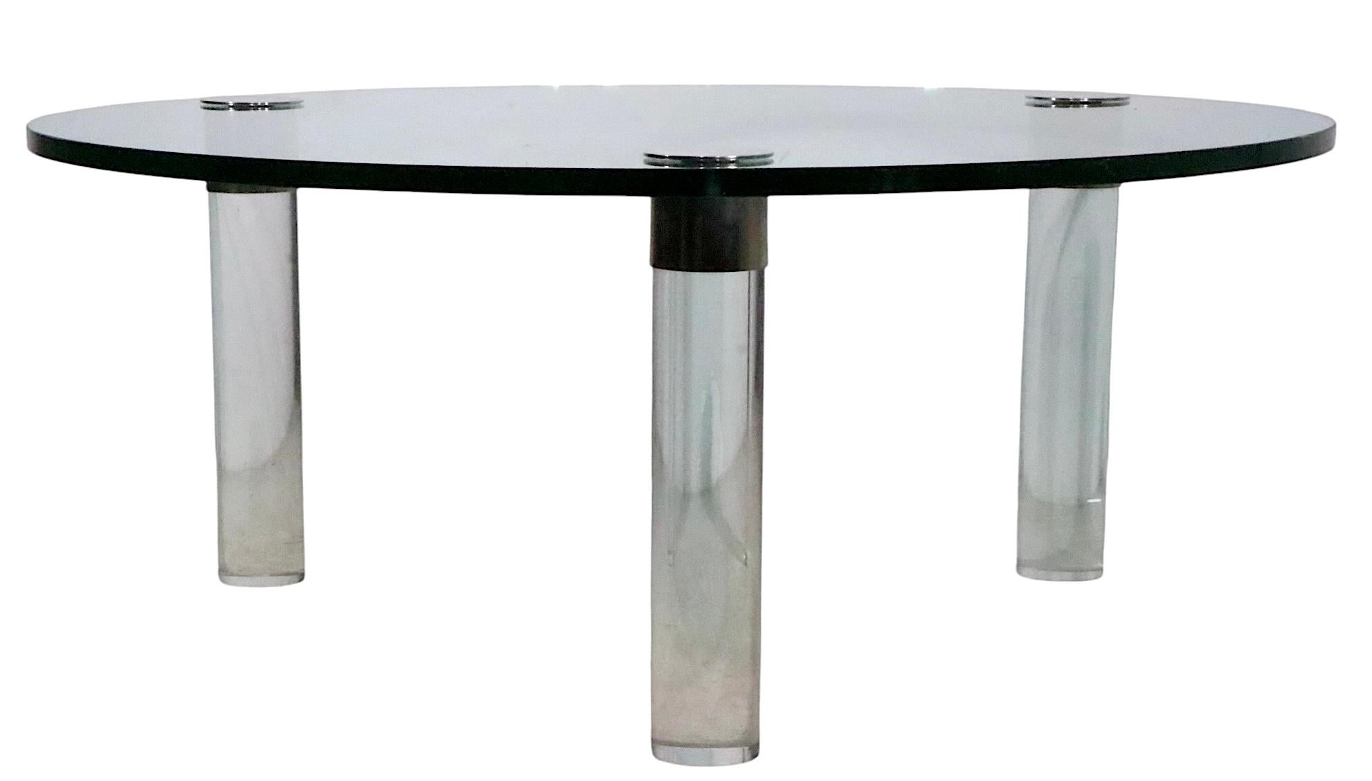 Table basse en chrome et verre par Pace en vente 3
