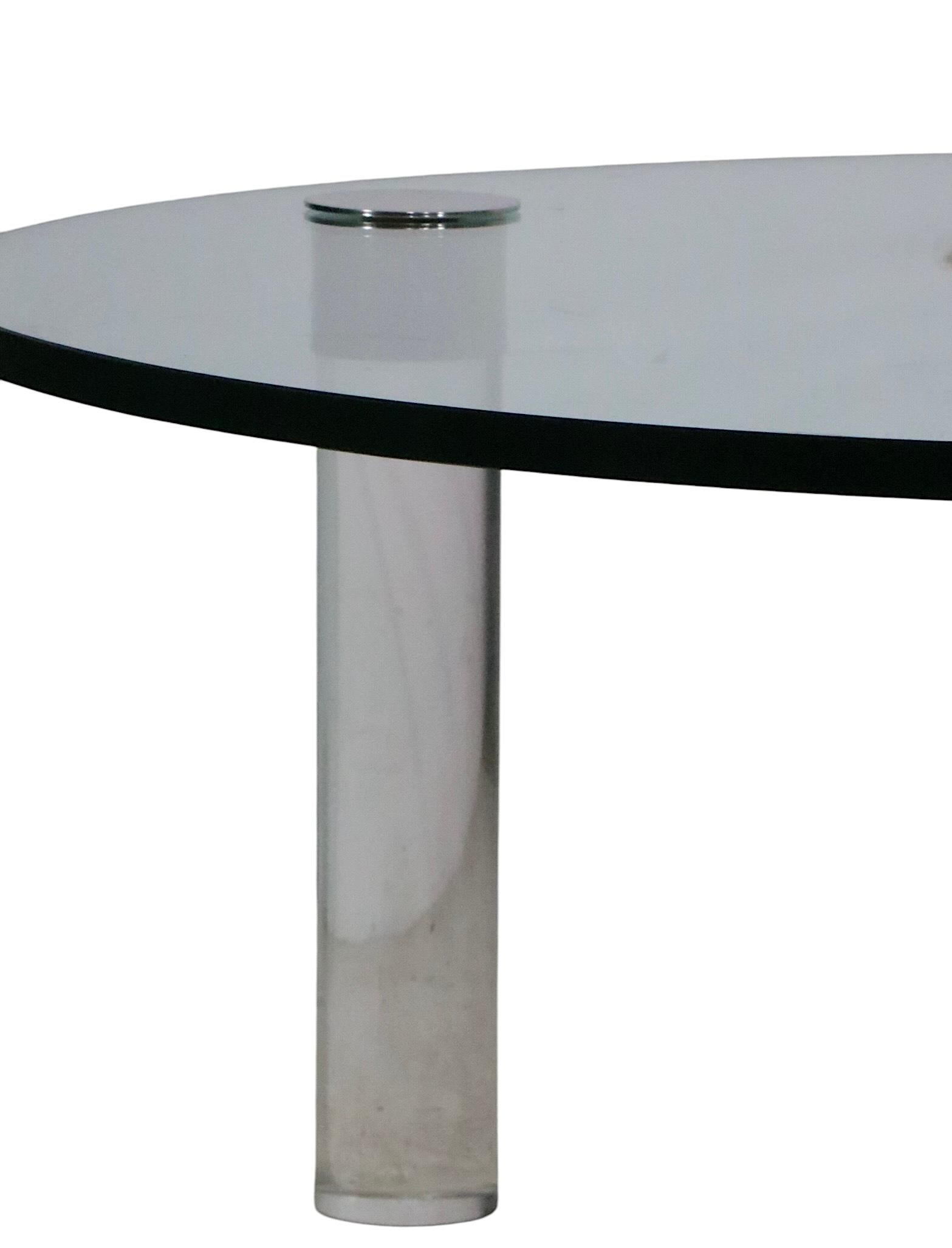 Table basse en chrome et verre par Pace en vente 4