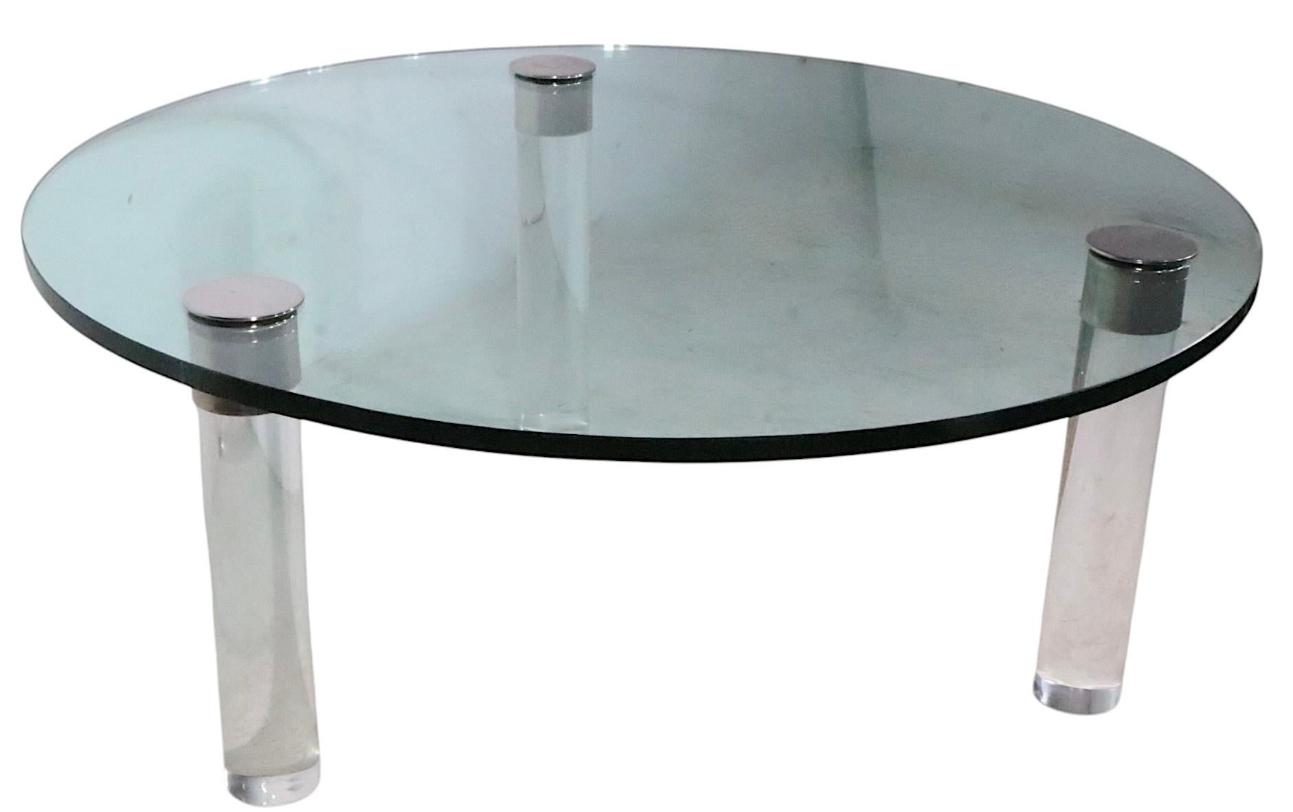 Table basse en chrome et verre par Pace Bon état - En vente à New York, NY