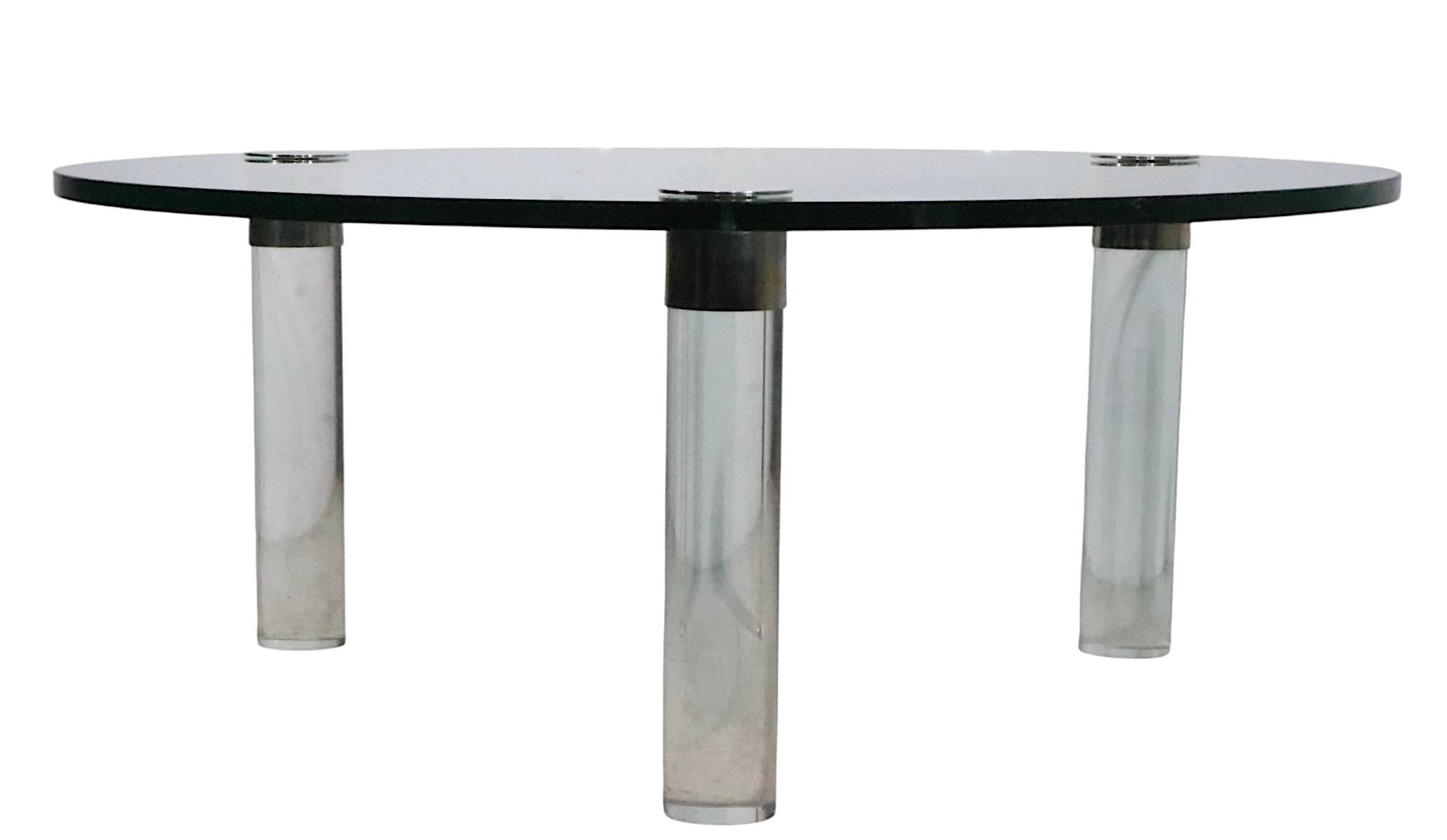 Verre Table basse en chrome et verre par Pace en vente