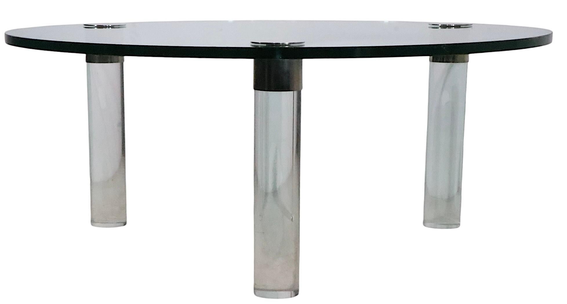 Table basse en chrome et verre par Pace en vente 1