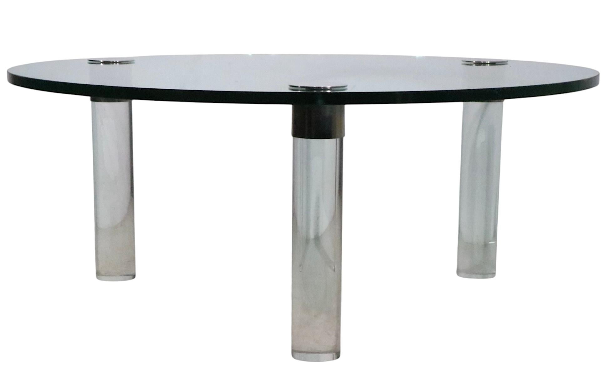 Table basse en chrome et verre par Pace en vente 2