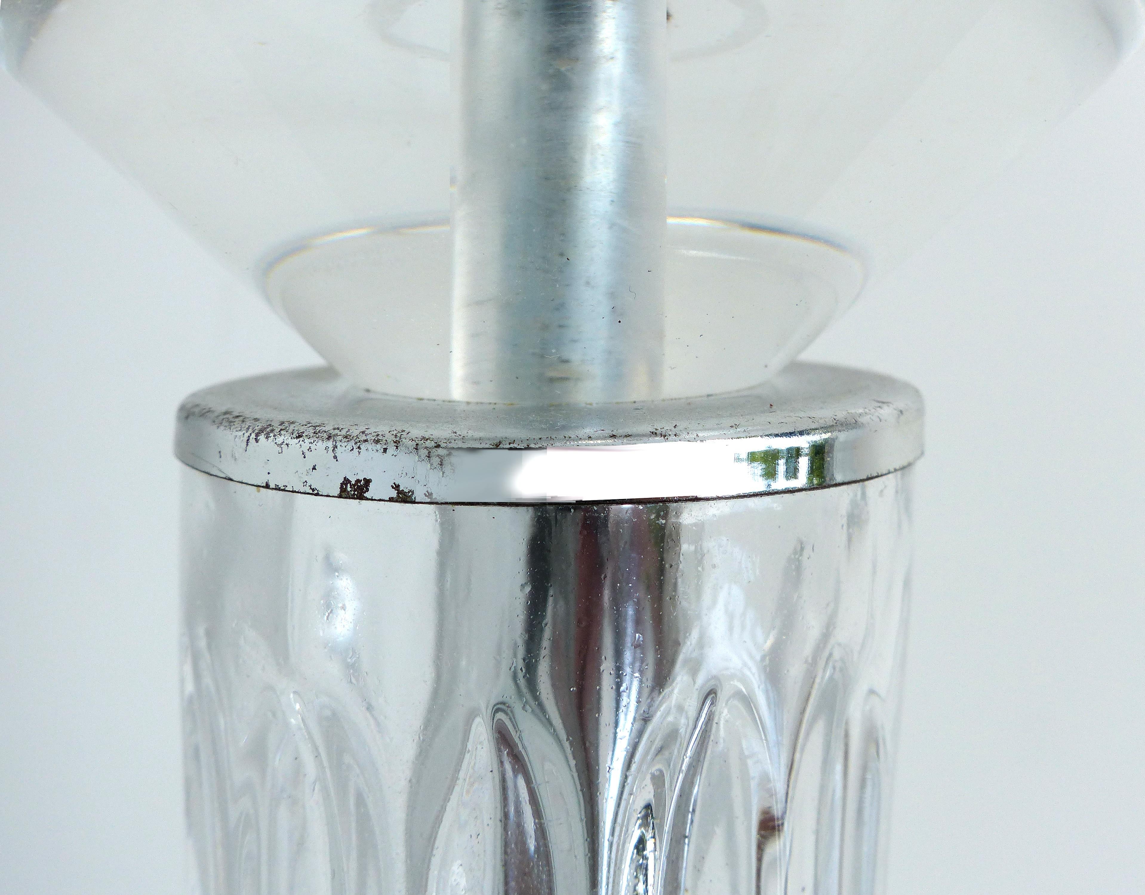 Bauer Lamp Company Lucite, Chrome and Glass Table Lamps, 1993 2