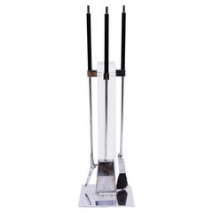 Lucite & Chrome Fireplace Tools by Alessandro Albrizzi