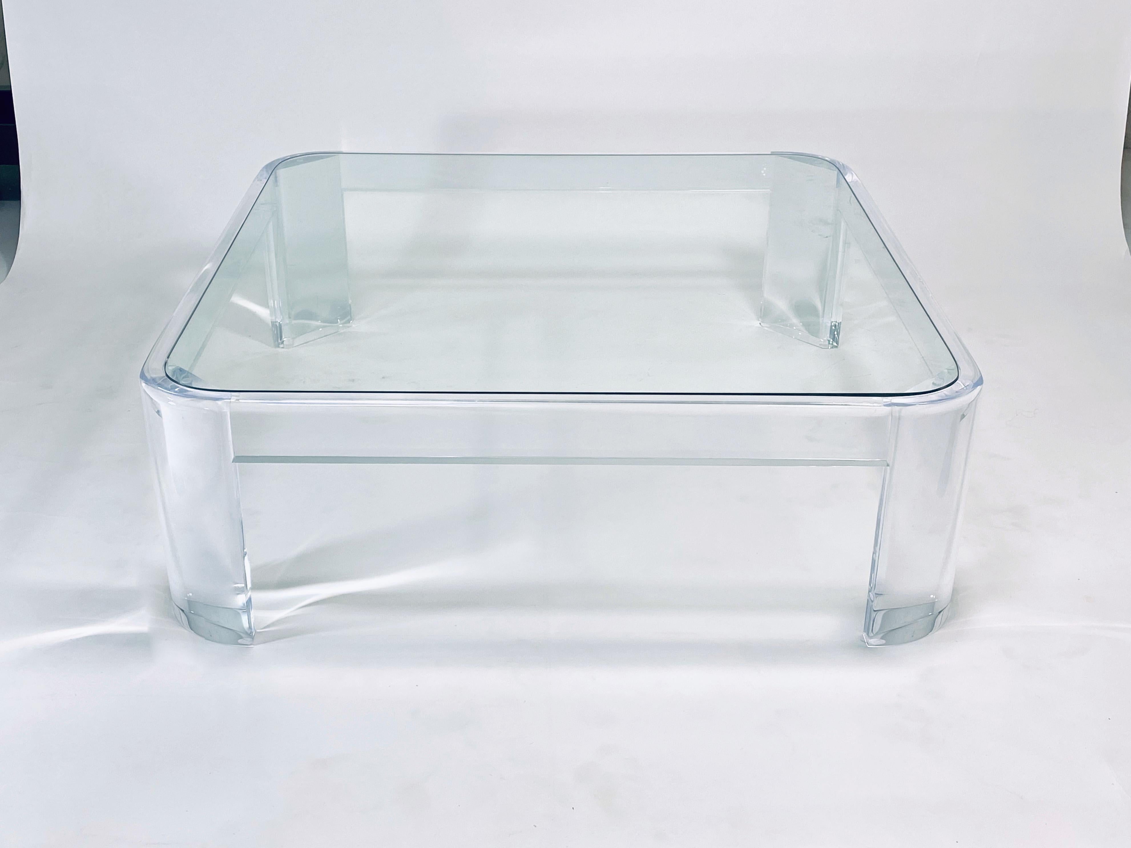Mid-Century Modern Lucite Coffee Table by Les Prismatiques