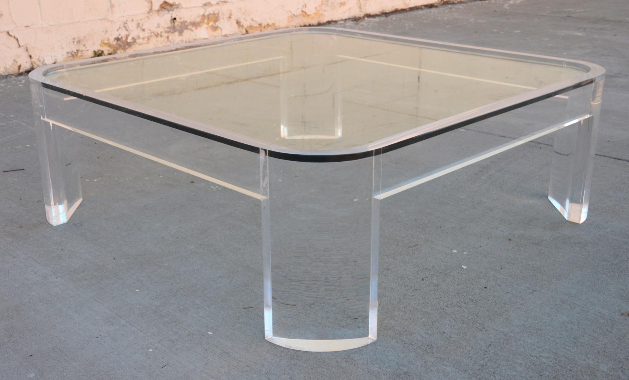 American Lucite Coffee Table by Les Prismatiques