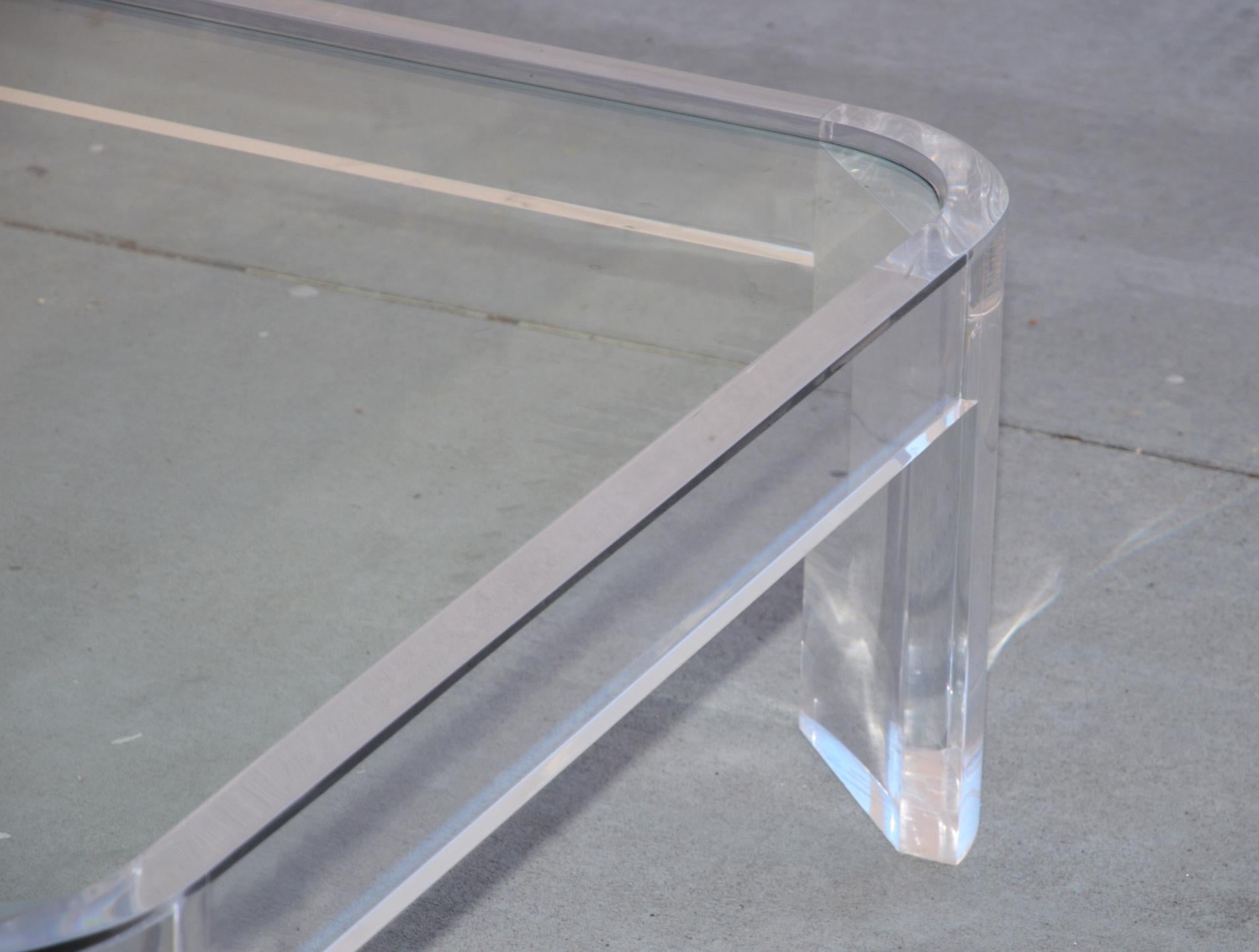 Lucite Coffee Table by Les Prismatiques In Excellent Condition In Los Angeles, CA