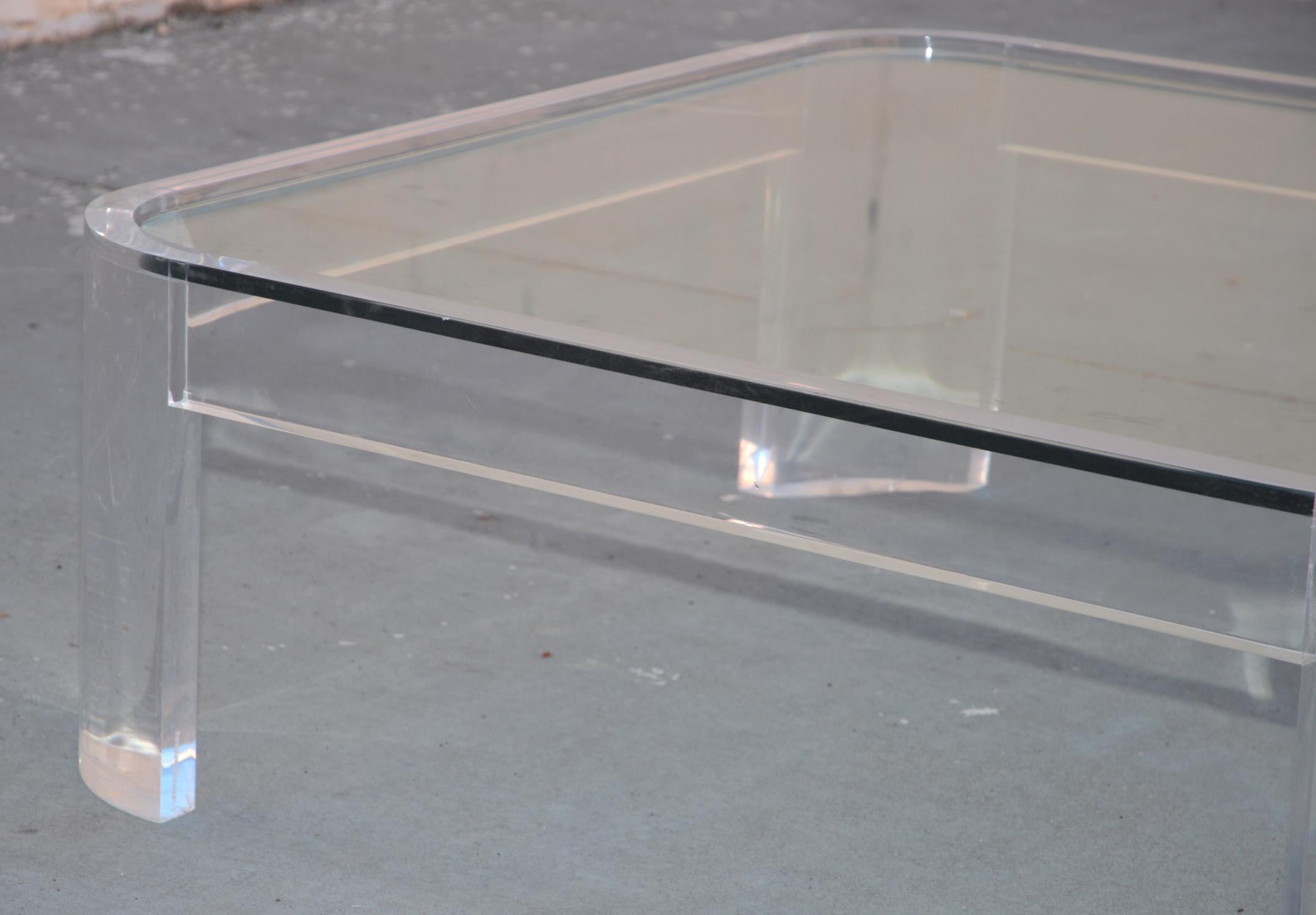 Late 20th Century Lucite Coffee Table by Les Prismatiques