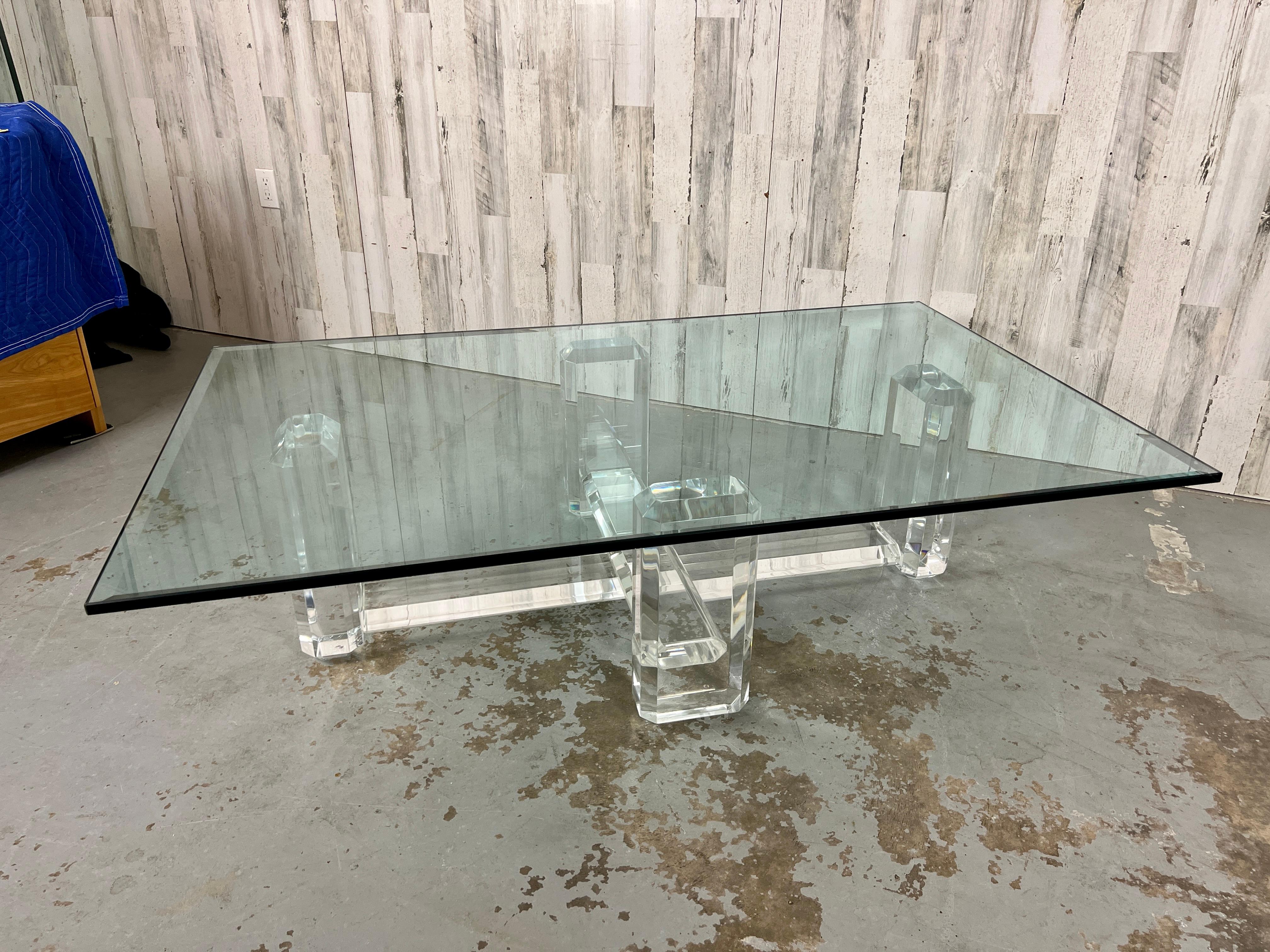 North American Lucite Coffee Table For Sale