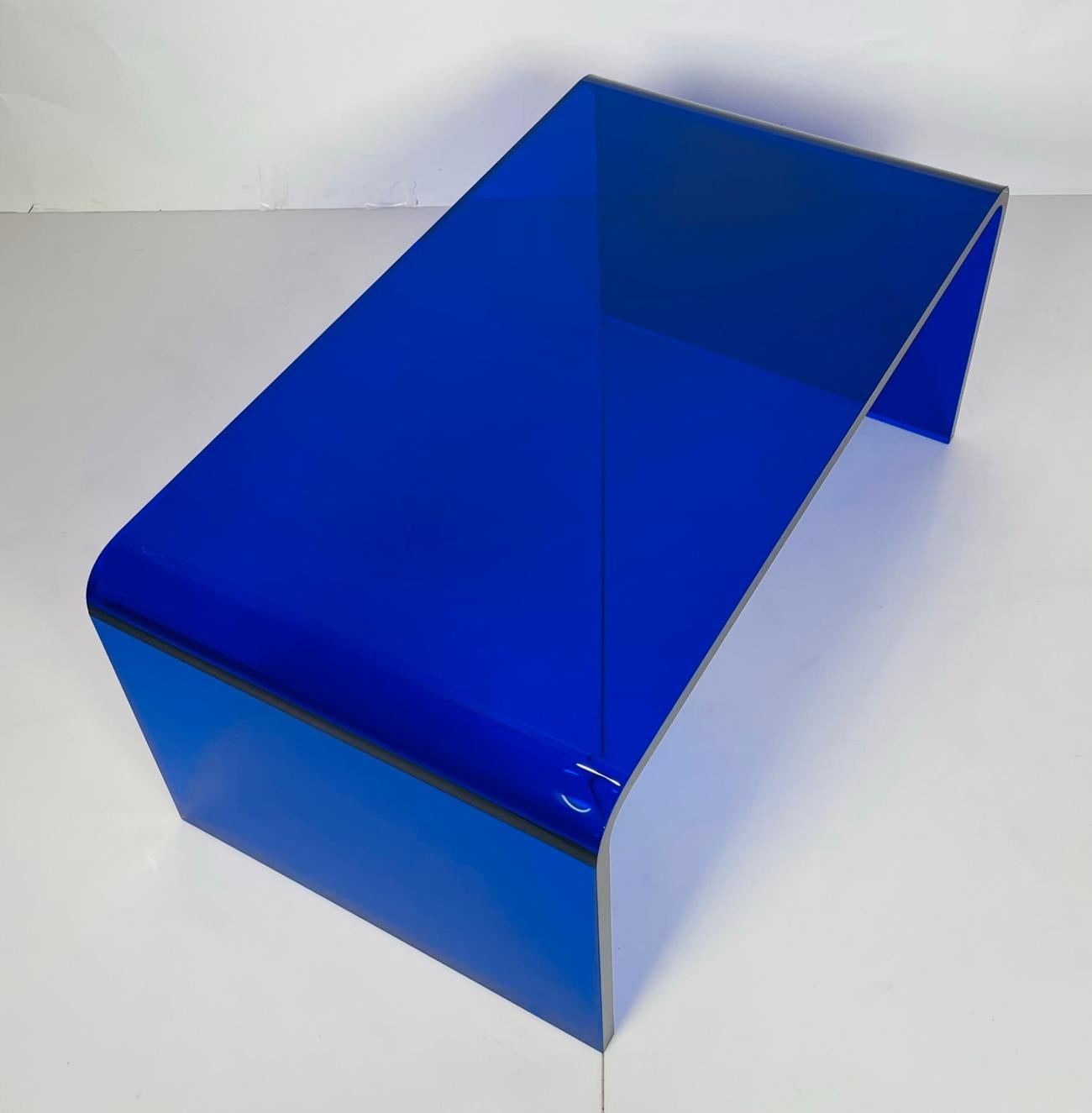 blue acrylic side table