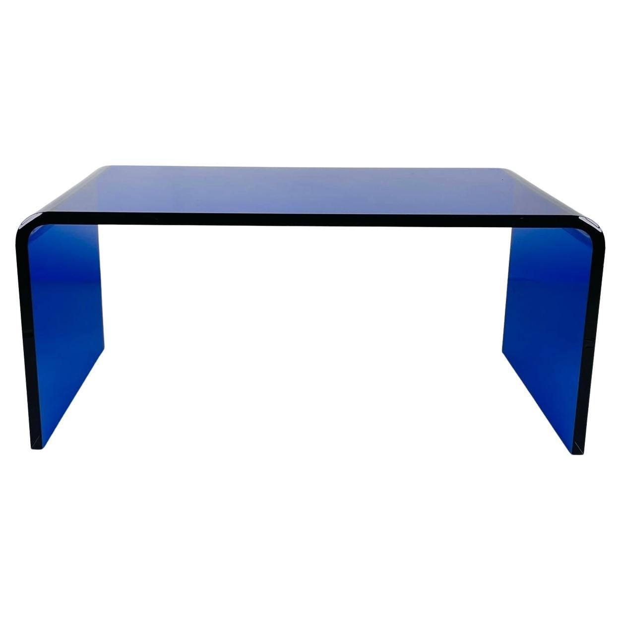 Lucite Coffee Table in Cobalt Blue by Cain Modern, USA 2023 For Sale