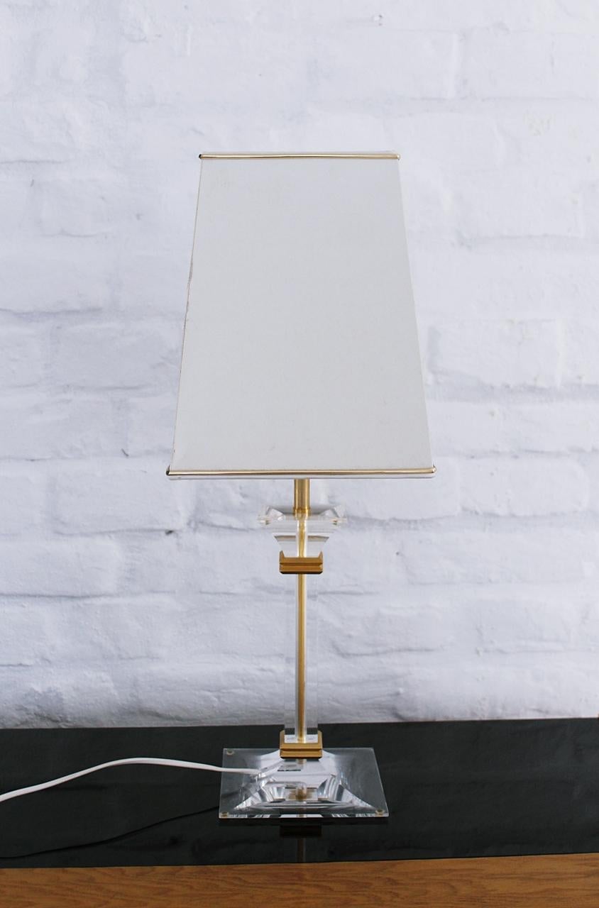 French Lucite Column Table Lamp 1970 France