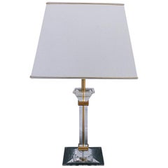 Lucite Column Table Lamp 1970 France Lucite Column Table Lamp 1970 France