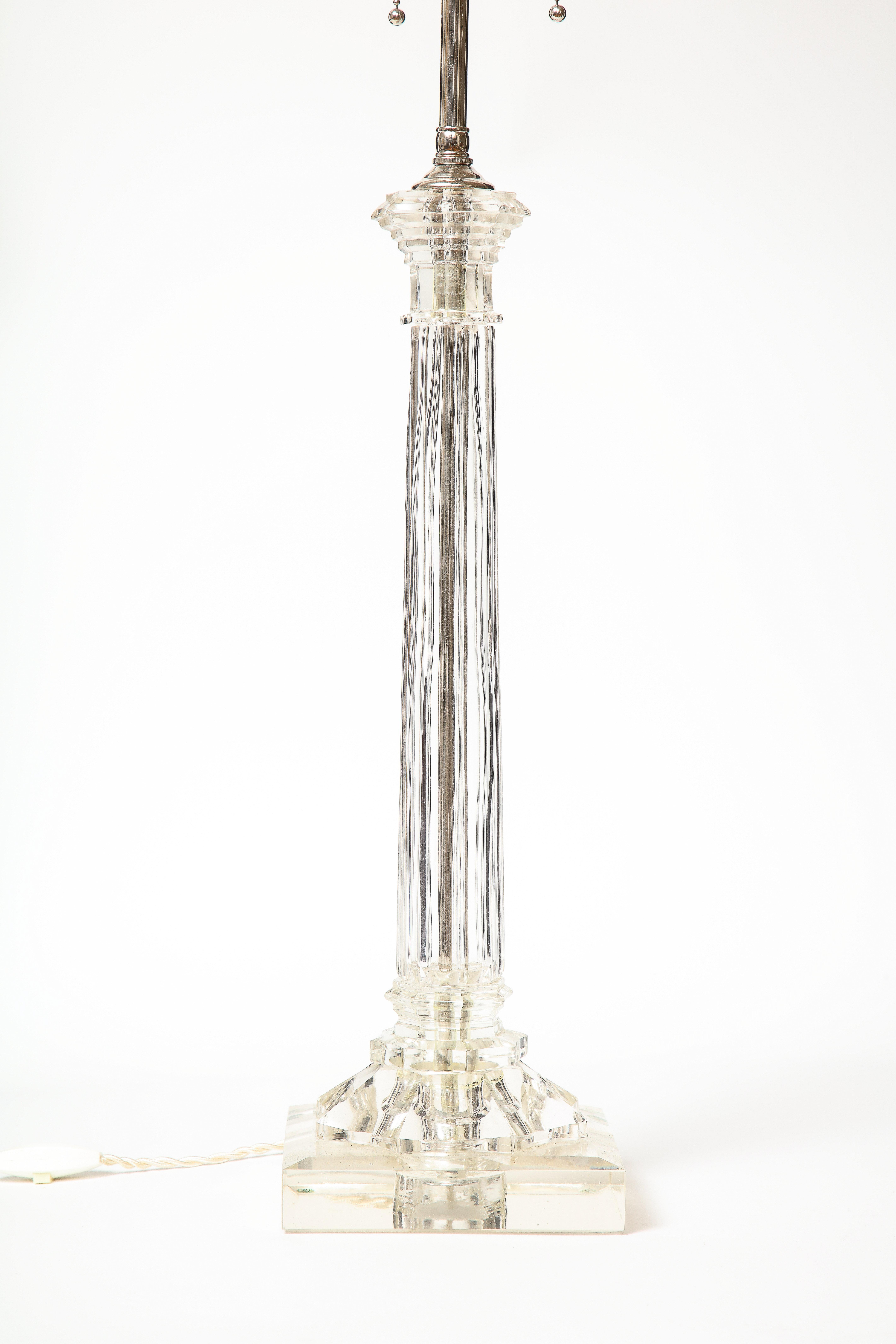 American Lucite Columnar Lamp For Sale