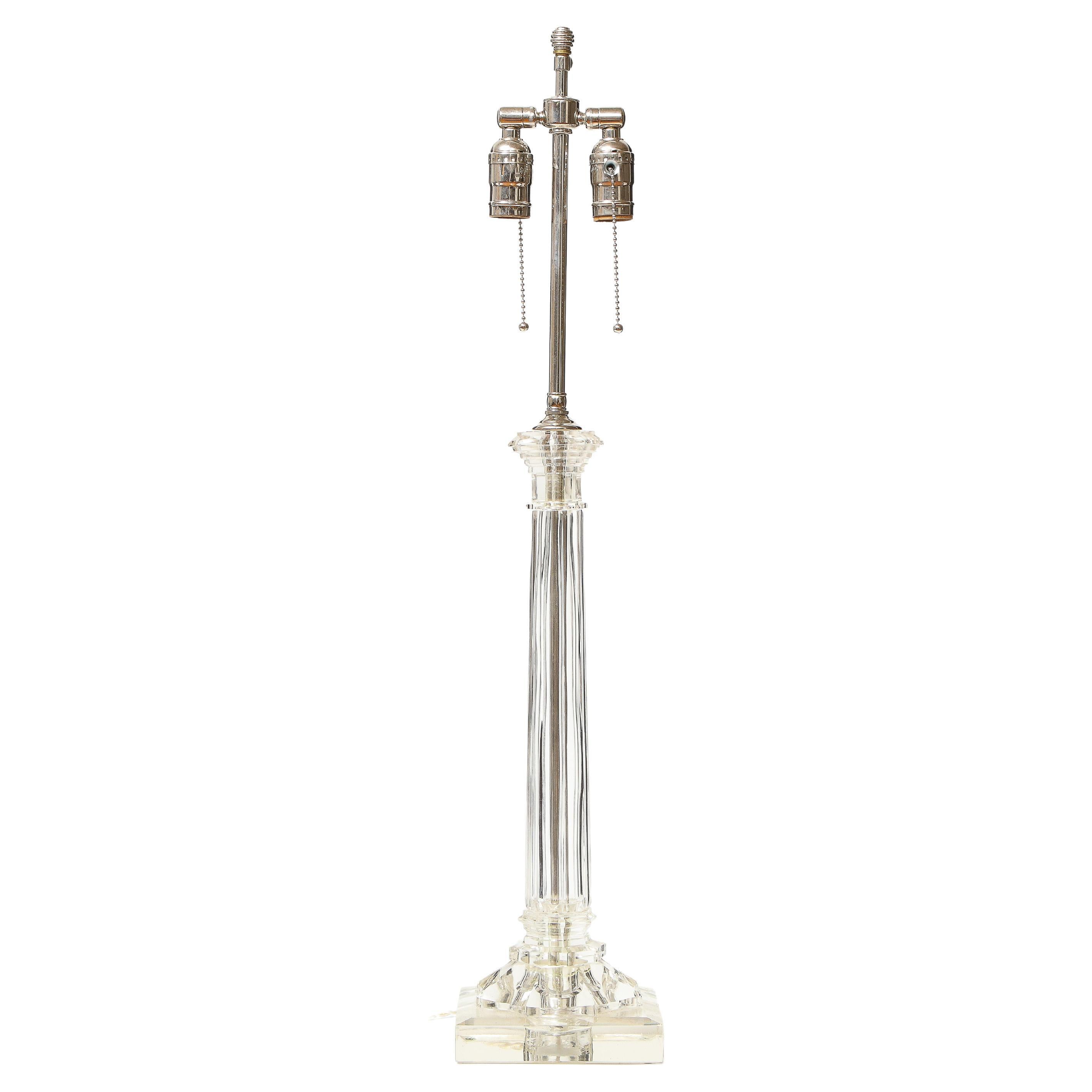 Lucite Columnar Lamp For Sale